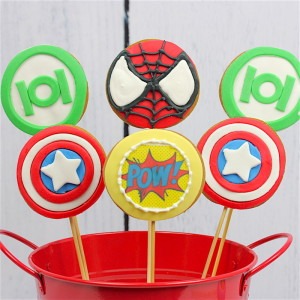 Avengers cookie pops