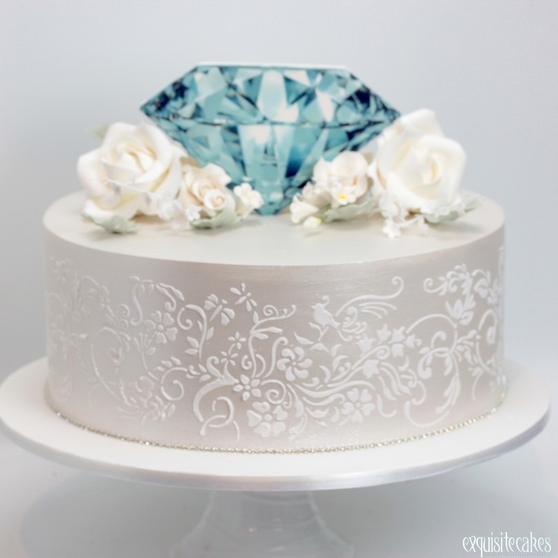 Vintage ~ 60th Anniversary, 60th Birthday Swarovski Crystal Cake Topper