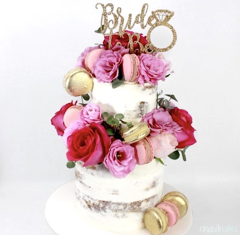 Kitchen Tea Cake with Macarons  Tea party cake Shower cakes Cake bridal